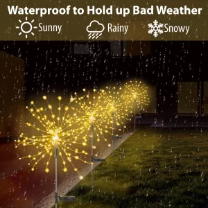 AlliLit Solar LED Firework Fairy Lights Outdoor Waterproof Garden Decoration Lawn Pathway Solar Lamp