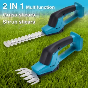 Cordless Grass Shear&Hedge Trimmer2 in 1Electric Shrub Trimmer Handheld Hedge Cutter NoBattery Grass Trimmer For Makita 18VBatte