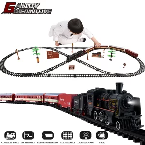 Electric Christmas Train Toy Set Car Railway Tracks Steam Locomotive Engine Diecast Model Educational Game Boy Toys for Children