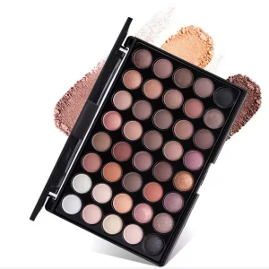 HEALLOR Eye Makeup Nudes Palette 40 Color Matte Eyeshadow Glitter Powder Eye Shadows Brush Set Stamps Pigment